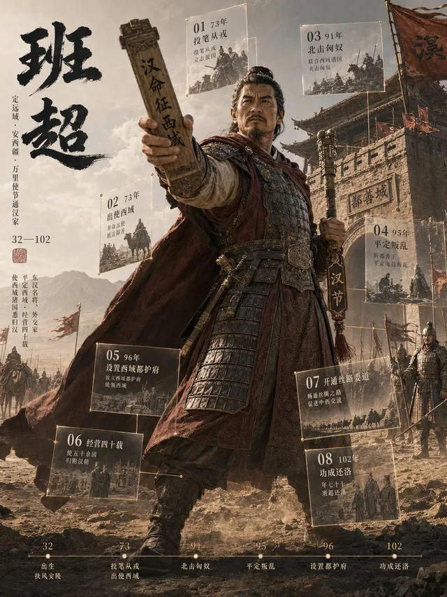3D Chinese Historical Figure Archive Poster
