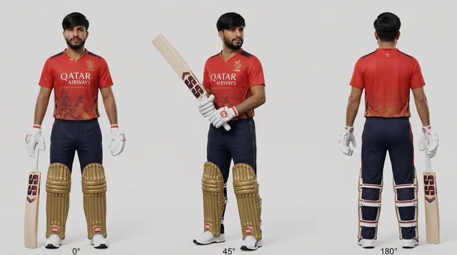 Cricket Player Three-Angle Character Sheet