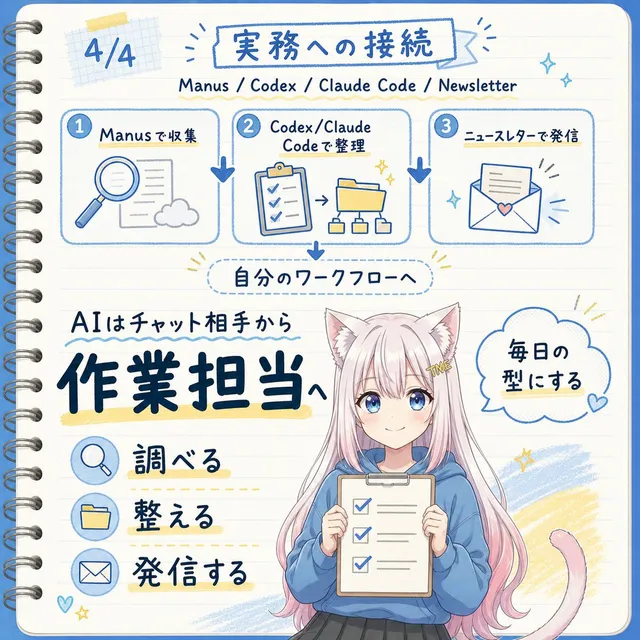 Japanese AI Workflow Notebook Infographic