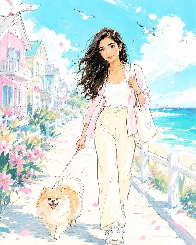 Seaside Anime Sketch Aesthetic