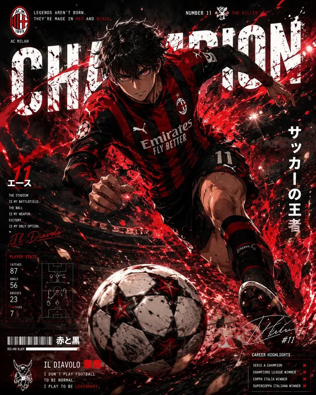Anime Football Champion Collector Poster