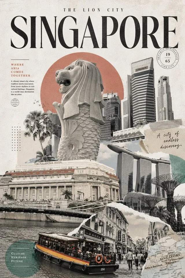 Retro inspiriertes Reise-Collage-Poster