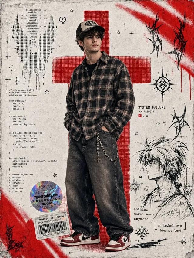 Y2K Cyber-Grunge Collage Poster