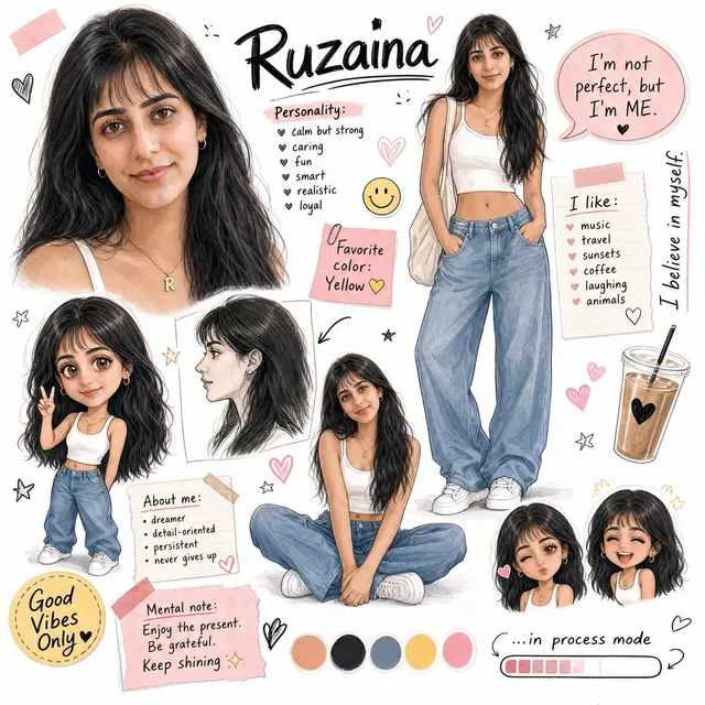 Ruzaina Character Design Sheet