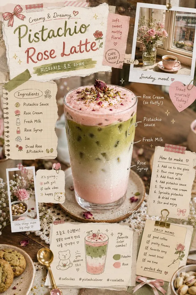 Whimsical Retro Café Scrapbook Poster