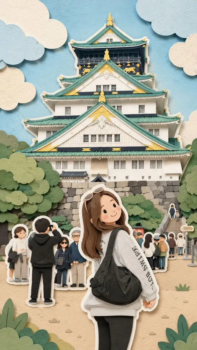 可爱剪纸旅行立体模型