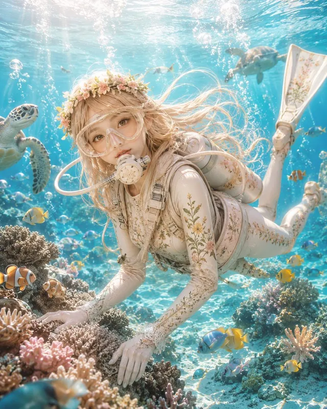 Anime Scuba Diving Character Portrait