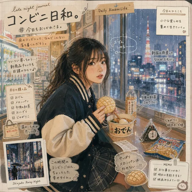 Japanese Konbini Journal Illustration