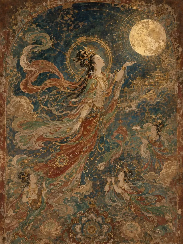 Dunhuang Mural Artistic Template