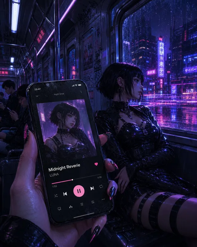 Cyberpunk Subway Music Player