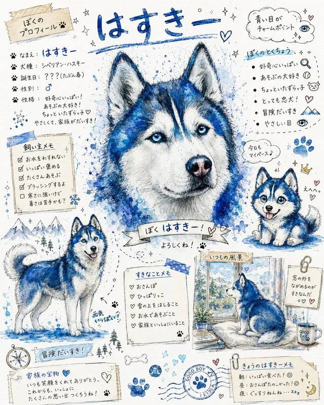 Profilo Album Schizzo Husky Giapponese
