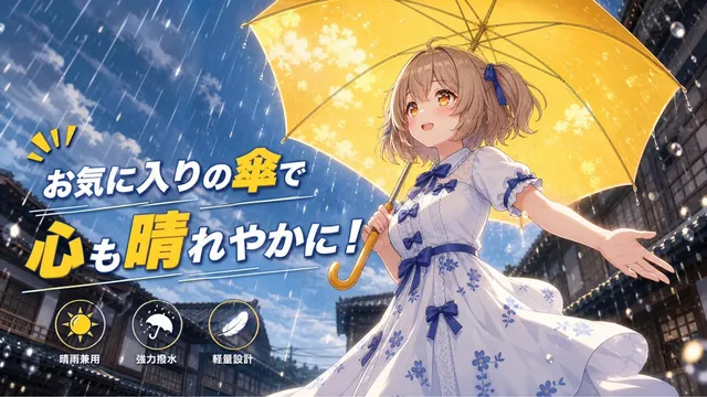 Anime Yellow Umbrella Ad Poster
