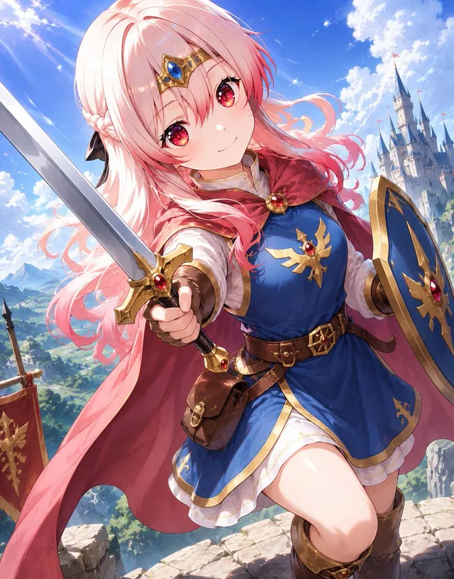 Pink-Haired Anime Female Hero
