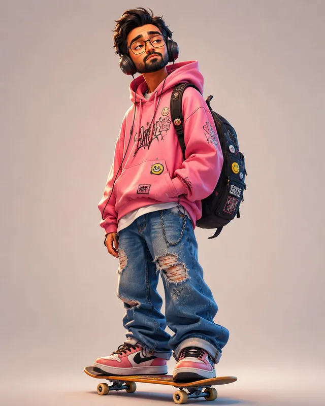 Anonymous Pink Hoodie Skater