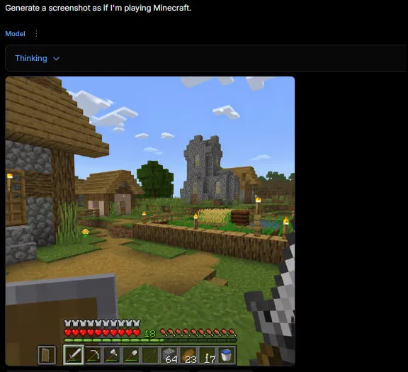 Minecraft Gameplay in AI Generator UI