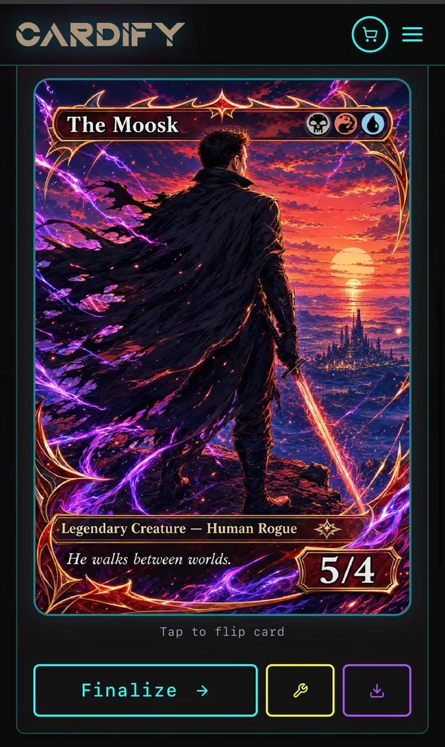 Cyberpunk Fantasy Trading Card App