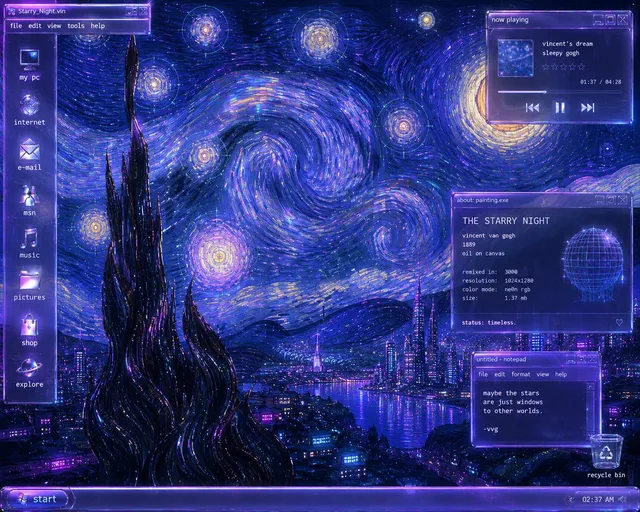 Y2K Starry Night Desktop