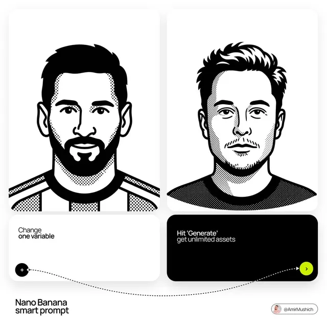 Notion Style Flat Vector Portrait