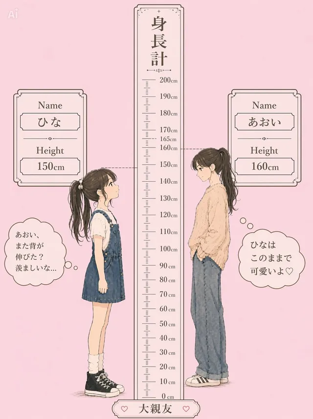 Pastel Height Difference Best Friends