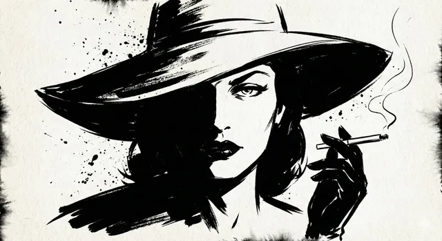 Ink Noir Splatter Portrait