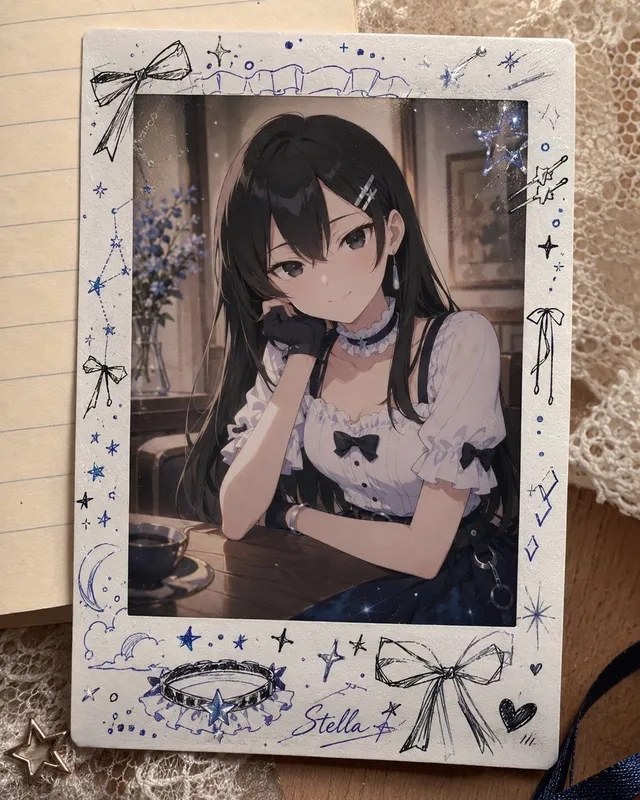 Decorated Cheki Anime Portrait