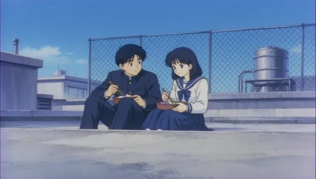 Scena Pranzo sul Tetto in Stile Anime Retrò