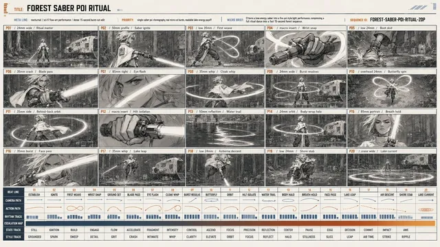 Forest Saber Ritual Storyboard Sheet