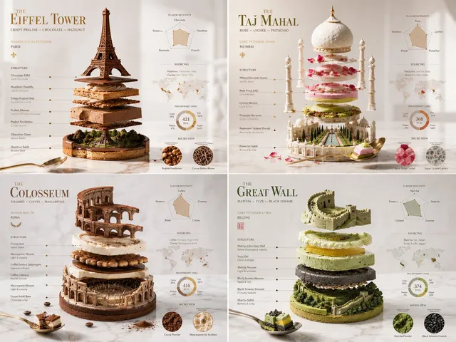 Exploded Monument Pastry Art