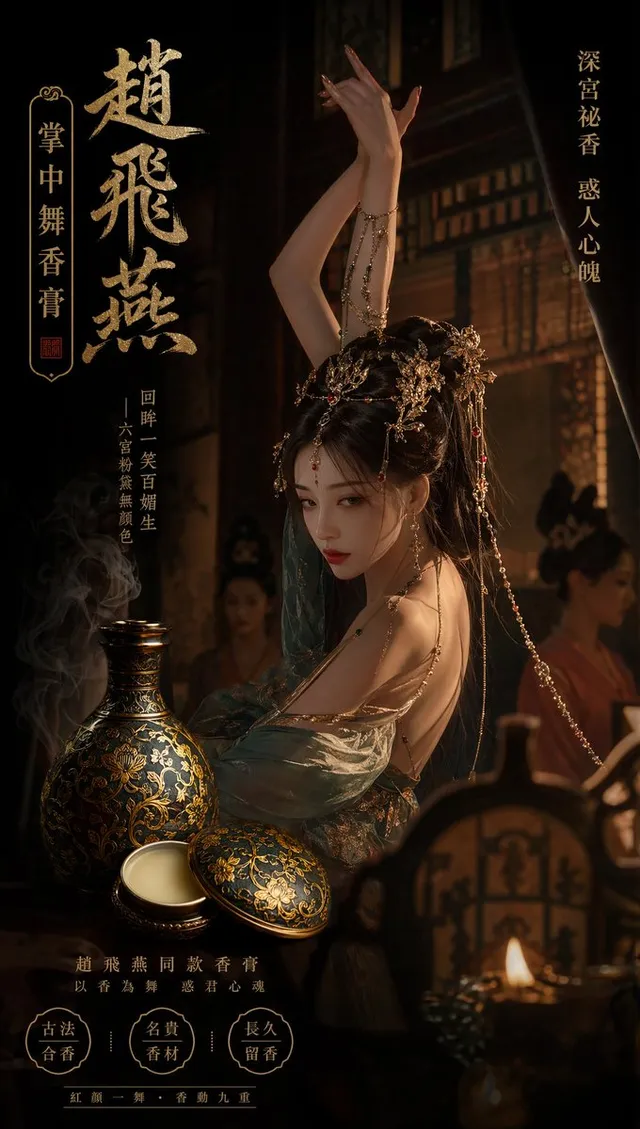 Anuncio de perfume de palacio chino antiguo