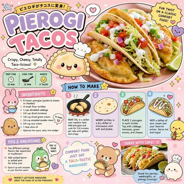 カワイイ ピエロギ タコス レシピポスター