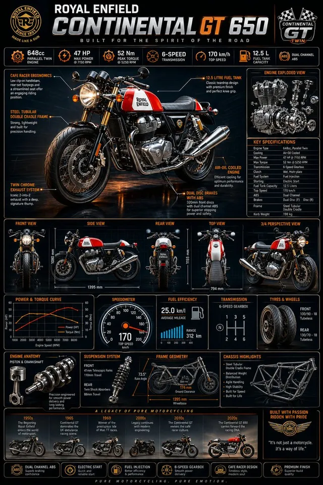 Motorcycle Engineering Infographic Poster