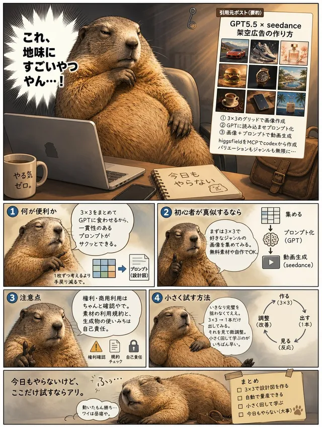 Lazy Capybara Ad Workflow Comic