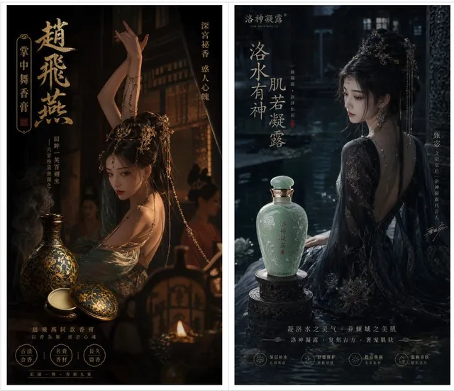 中国ファンタジー香水二連画