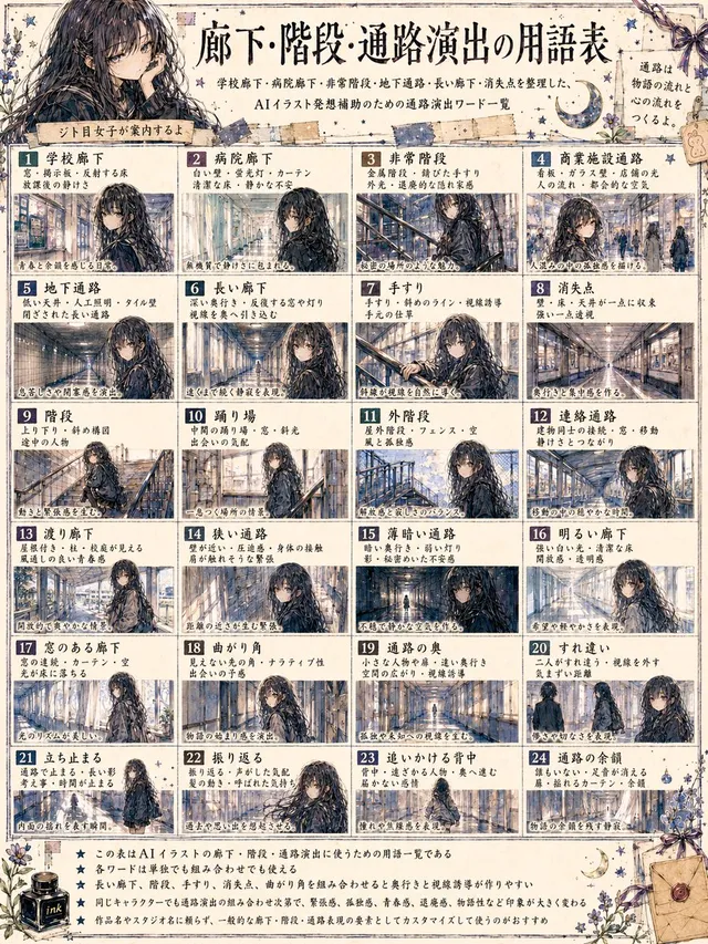 Japanisches Korridor-Vokabular-Poster