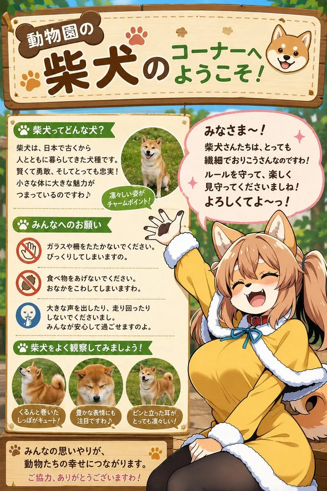 Shiba Inu Zoo Corner Poster