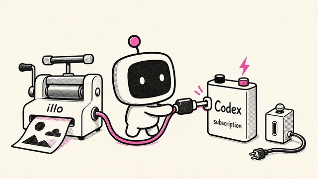 Retro Robot Powering Illo with Codex
