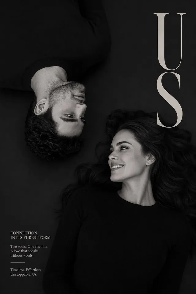 Luxury B&W Overhead Editorial Portrait
