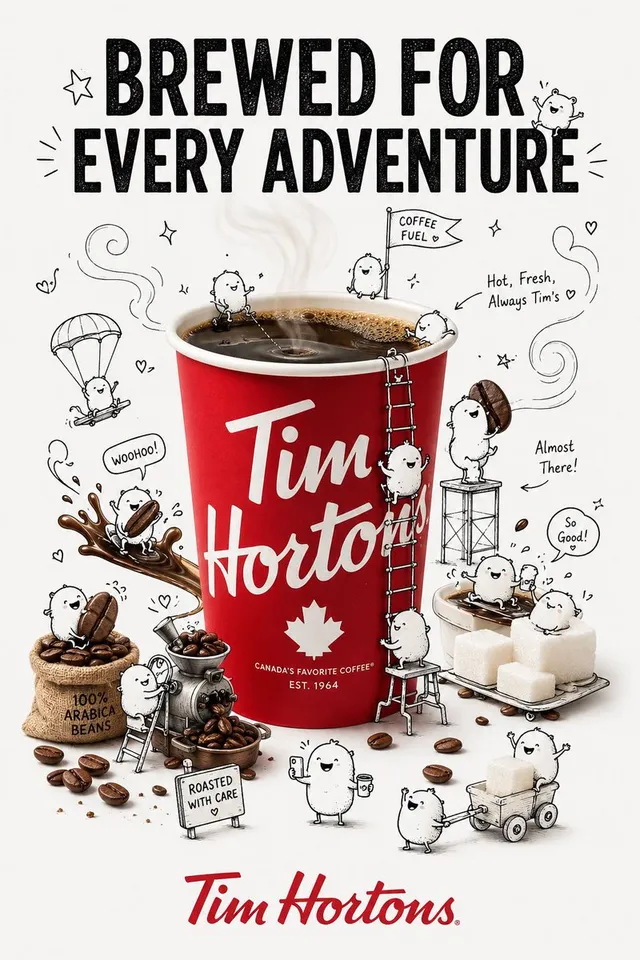 Composite Brand Advertisement with Doodles