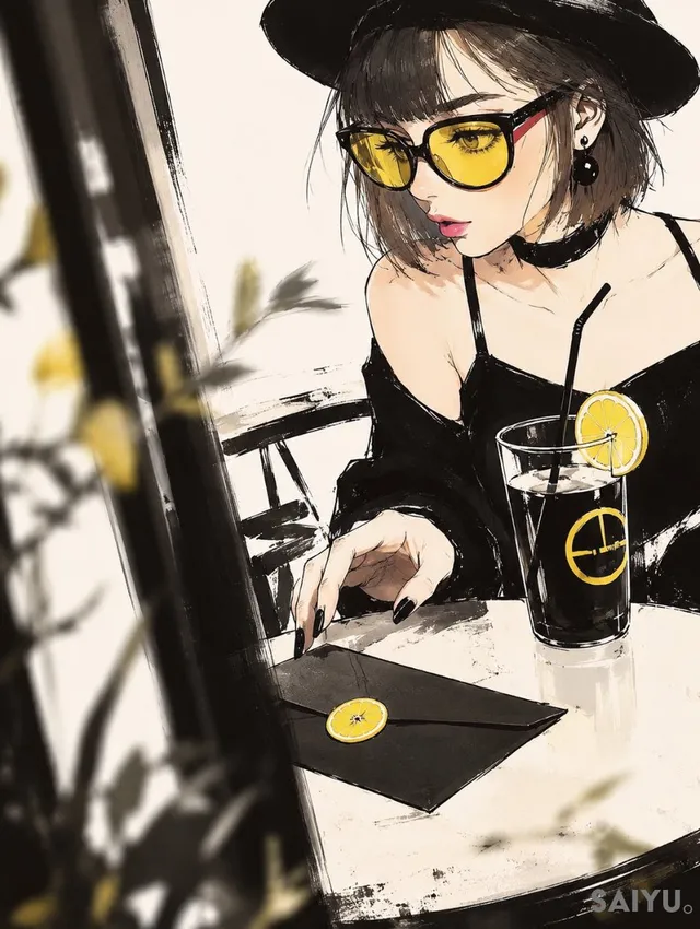 未寄出的信咖啡馆插画