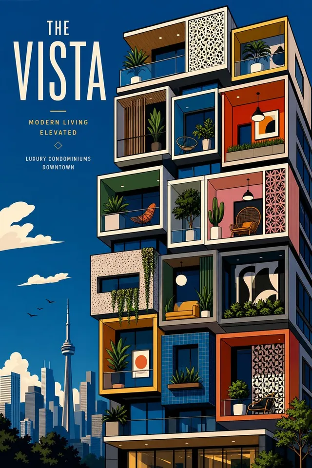 Das Vista Modulare Wohnungsbau-Poster
