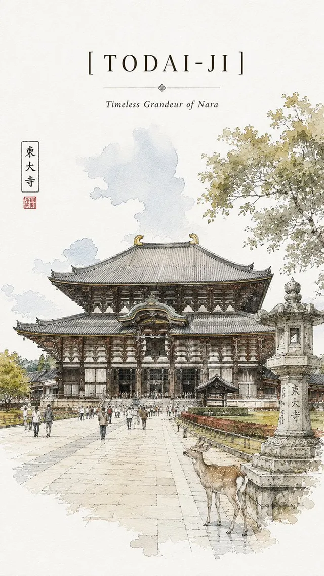 Kinkaku-ji Travel Sketch Poster