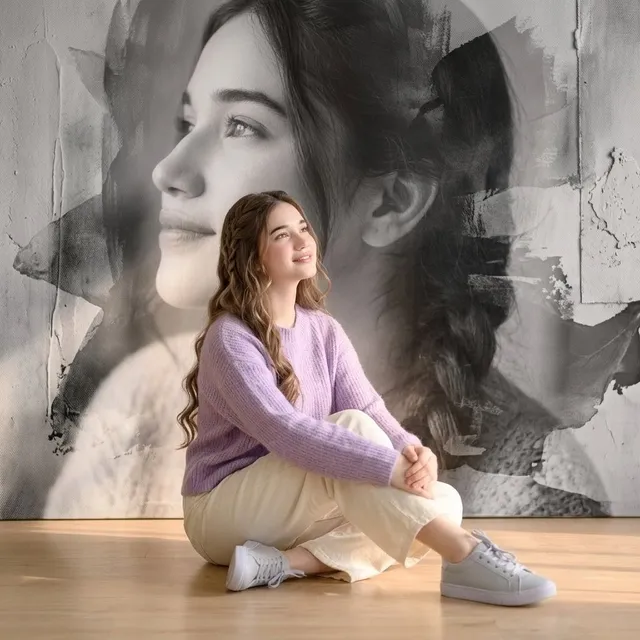 Lavender Sweater Floor Portrait