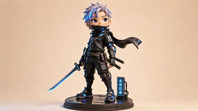 Miniatura de Ninja Cibernético Chibi