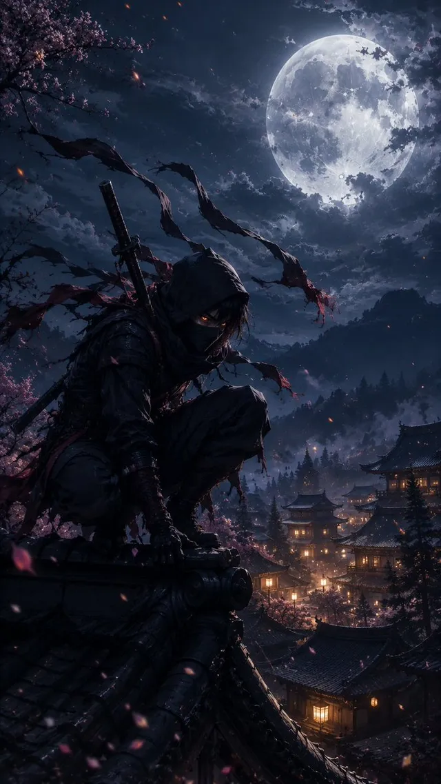 Sinematik Ninja Anime Duvar Kağıdı