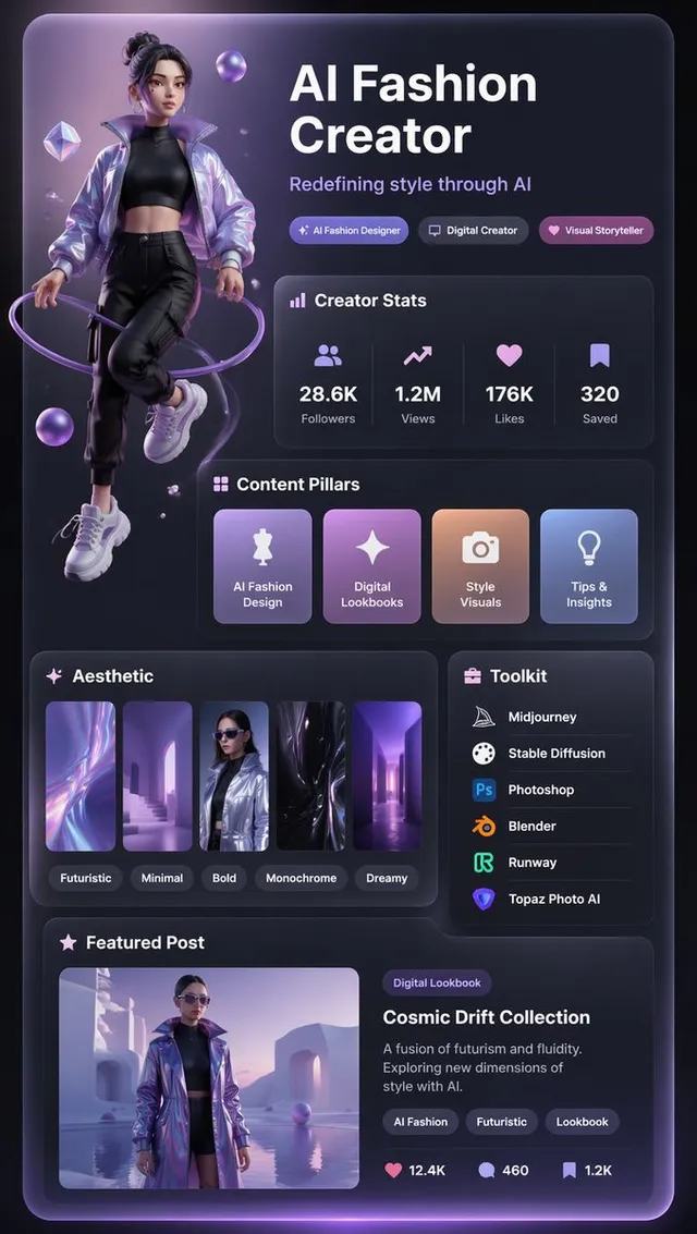 Xiaohongshu 3D Creator Profile Card
