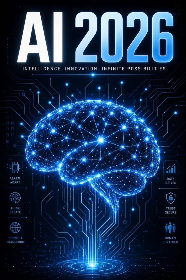 Futuristic AI 2026 Tech Poster