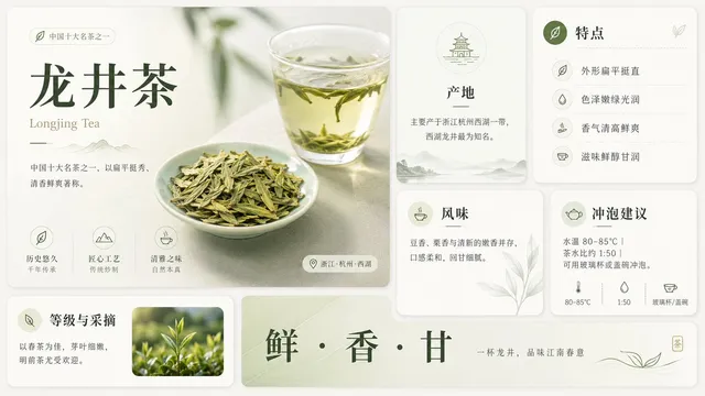 Pôster Infográfico de Chá Longjing