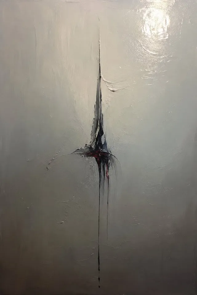 Minimalist Abstract Glossy Oil Painting