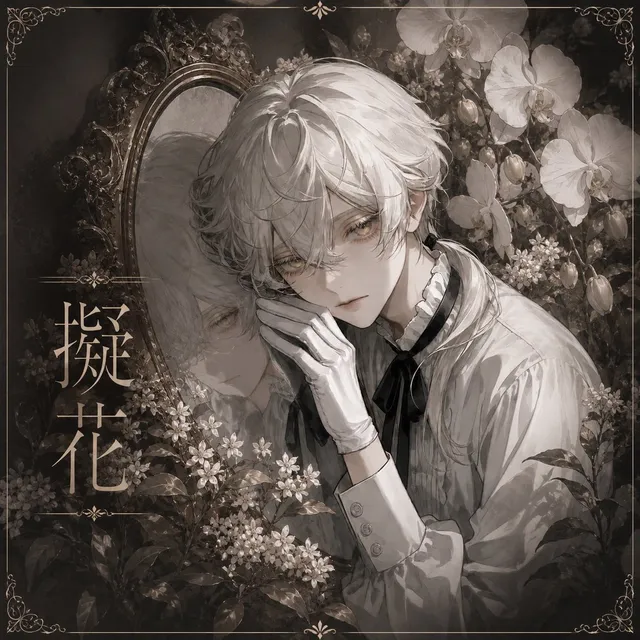 Gothic Floral Mirror Portrait