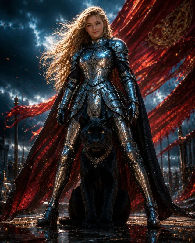 Armored Warrior with Black Panther